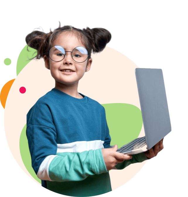 A child with glasses on