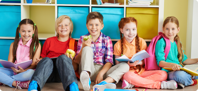 all kids sitting together